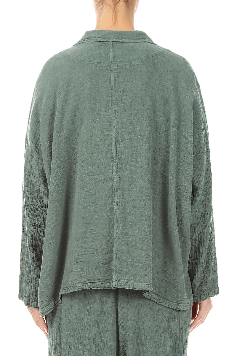 Flap Pocket Sage Linen Viscose Jacket 2