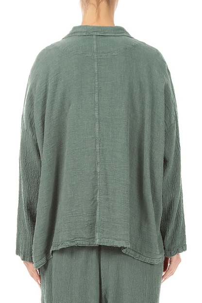 Flap Pocket Sage Linen Viscose Jacket 2