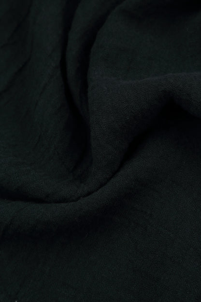 Flared Black Crêpe Linen Dress 5