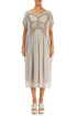 Flared Butterfly Beige Mesh Silk Dress 1