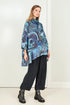 Flared Crinkled Blue Reverie Silk Shirt 1