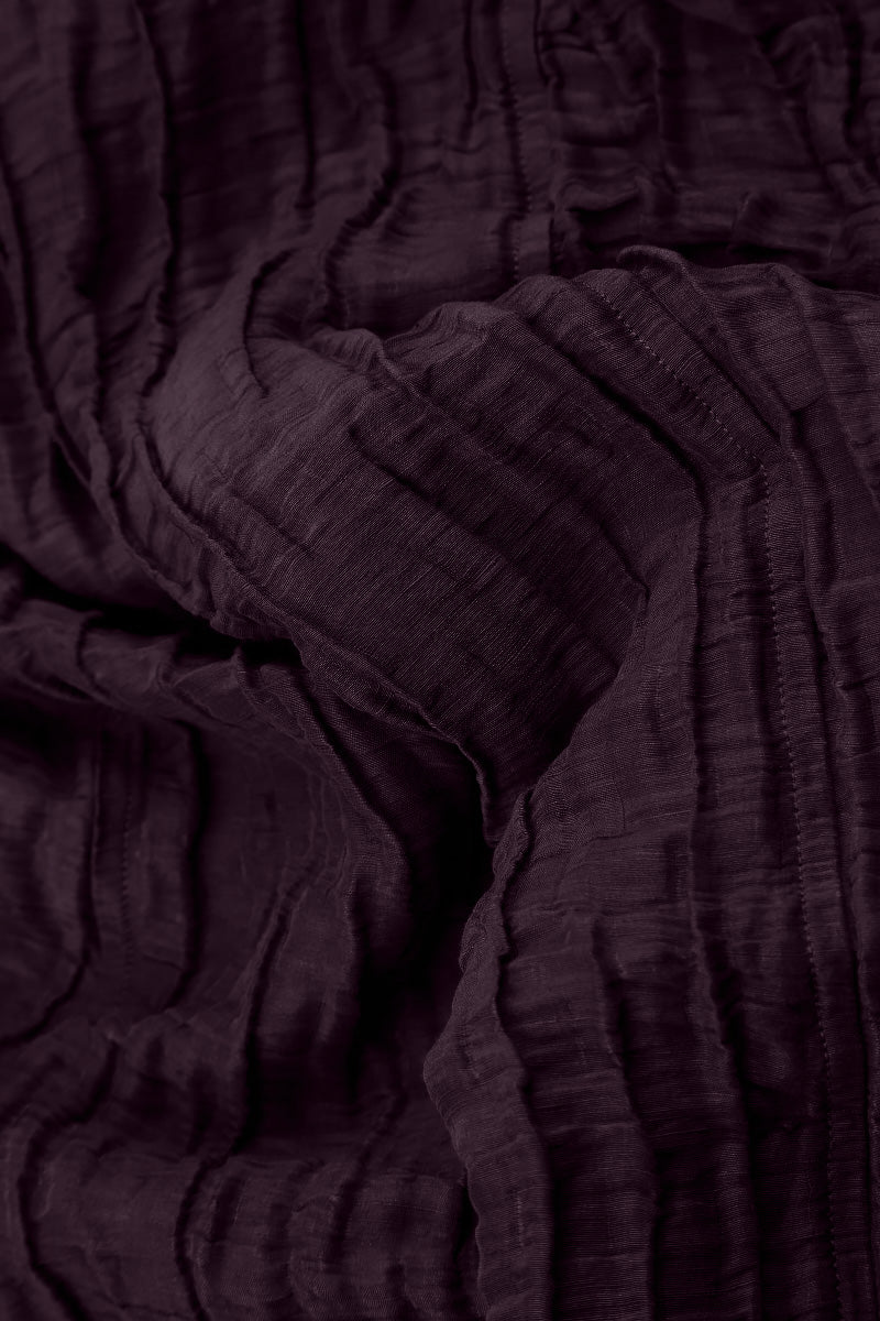 Chemise évasée en soie Lin Deep Plum froissée