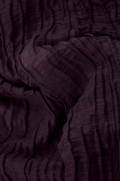 Chemise évasée en soie Lin Deep Plum froissée