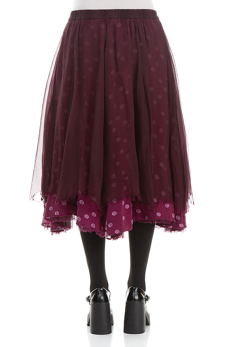 Flared Magenta Silk Chiffon Skirt