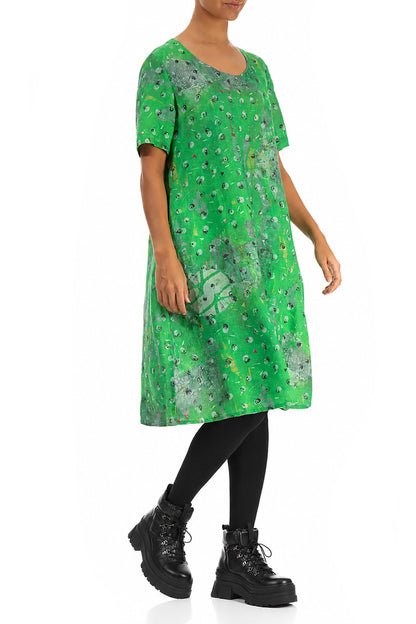Flared Midi Meadow Linen Dress 3