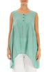 Flared Mint Gauze Linen Top 1
