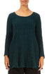 Flared Peacock Textured Linen Tunic 1
