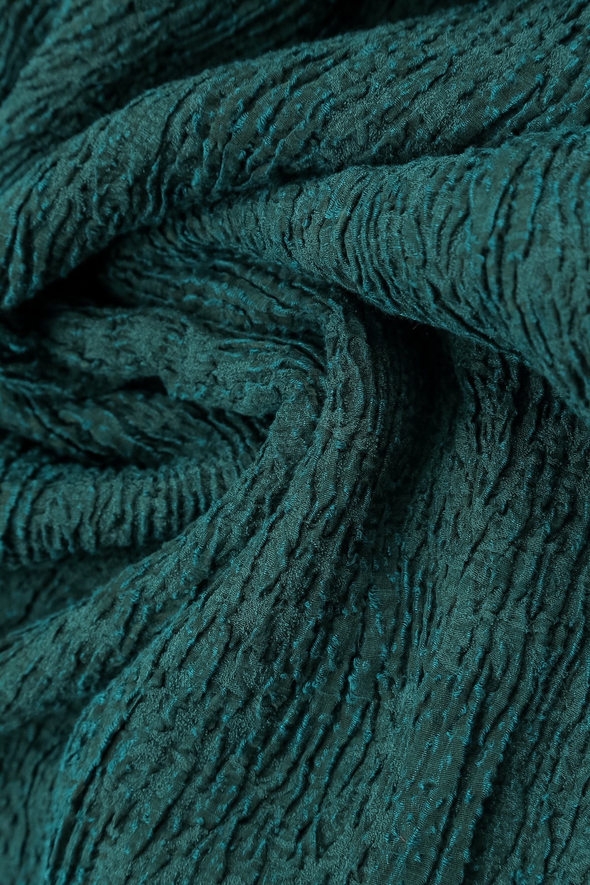 Flared Peacock Textured Silk Linen Dress 5