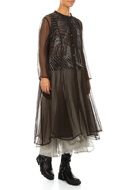 Flowing Black Silk Chiffon Jacket