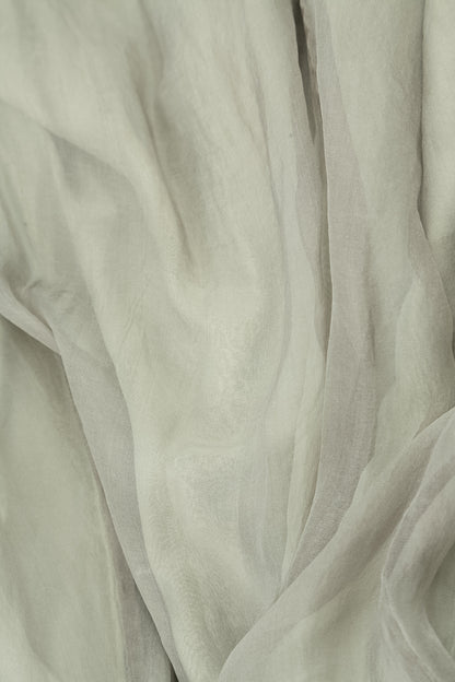 Flowing Olive Grey Silk Chiffon Jacket 6