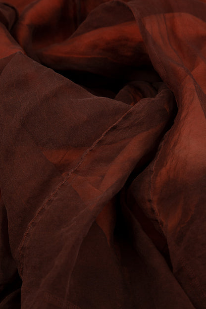 Flowy Rust Silk Chiffon Dress 5