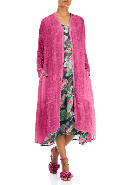 Flowy Fuchsia Light Silk Jacket 4