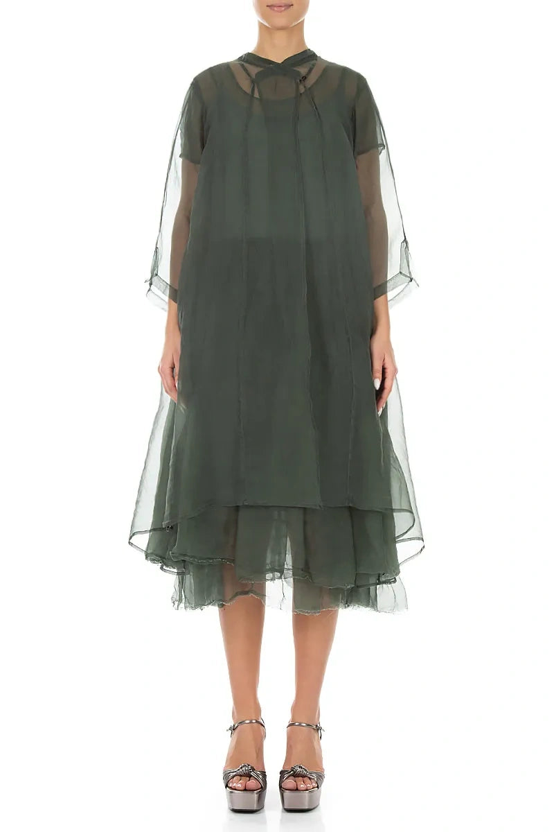 Flowy Sage Silk Chiffon Jacket 2