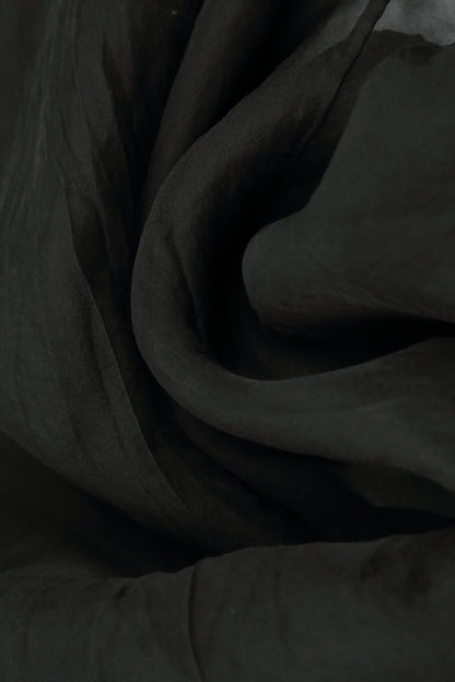 Fluid Black Silk Chiffon Skirt 4