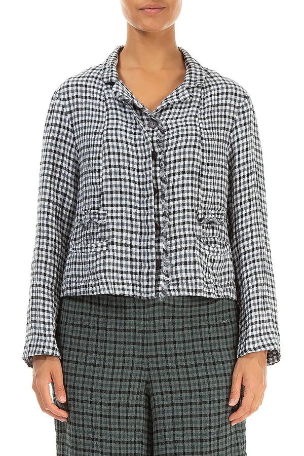 Frayed Edge Heritage Check Linen Jacket 1