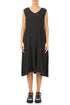Frayed Hem Graphite Linen Viscose Dress 1