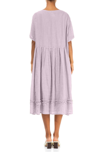 Frill Lilac Gauze Linen Dress 2