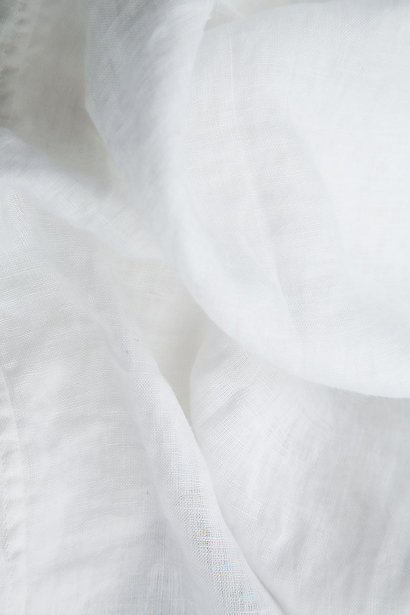 Frill White Gauze Linen Dress 5