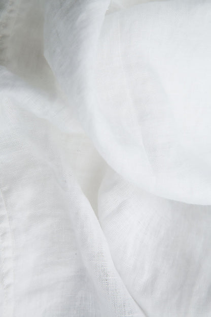 Frill White Gauze Linen Dress 5