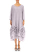 Frilly Flower Lilac Silk Cotton Dress 1