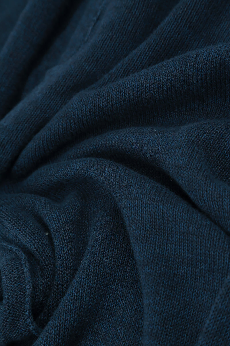 Front Pocket Navy Linen Cardigan 5
