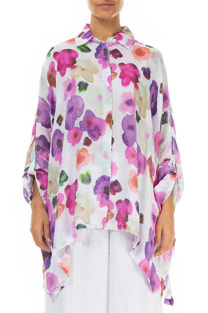 Gather Sleeves Blossom Gauze Linen Shirt 1