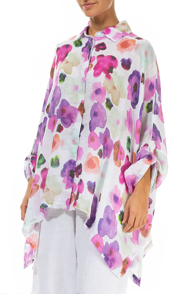 Gather Sleeves Blossom Gauze Linen Shirt 4