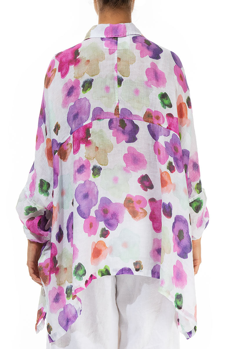 Gather Sleeves Blossom Gauze Linen Shirt 2