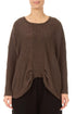 Gathered Front Brown Wool Sweater 1