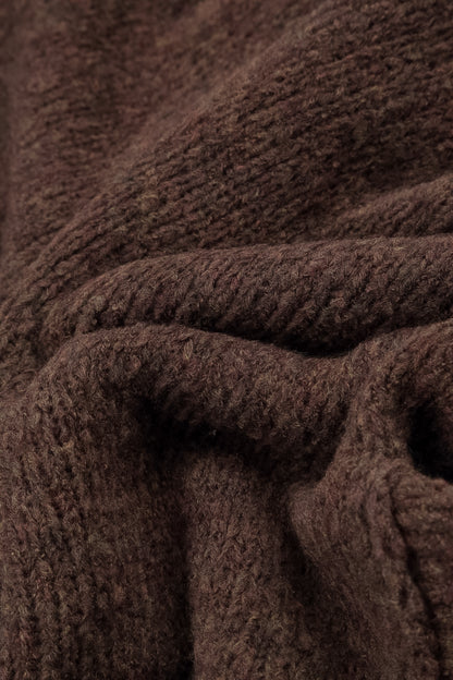 Gathered Front Brown Wool Sweater 6