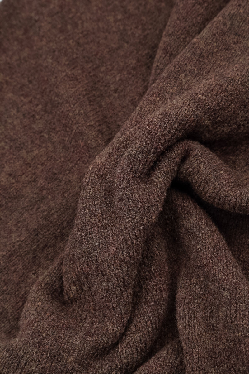 Gathered Front Brown Wool Sweater 5