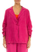 Gathered Fuchsia Linen Jacket 1