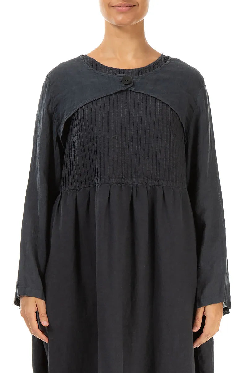 Graphite Gauze Linen Overlay Jacket 1