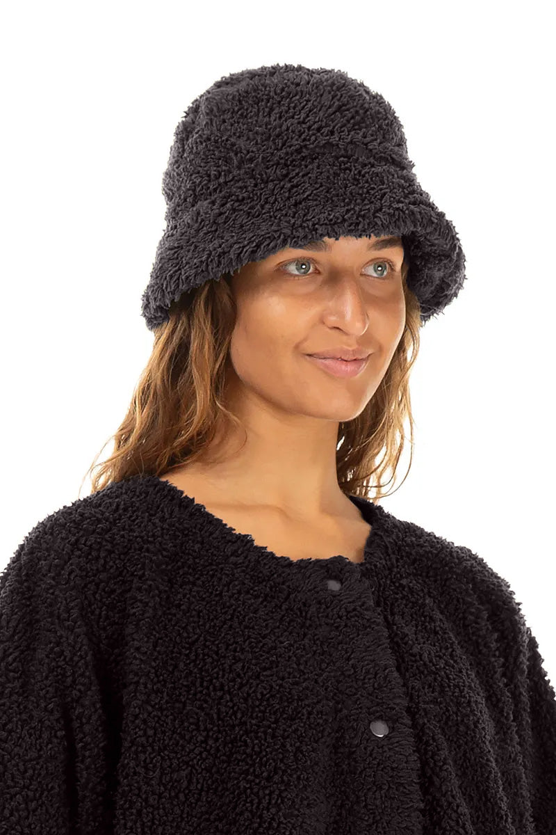 Graphite Teddy Cotton Bucket Hat 1