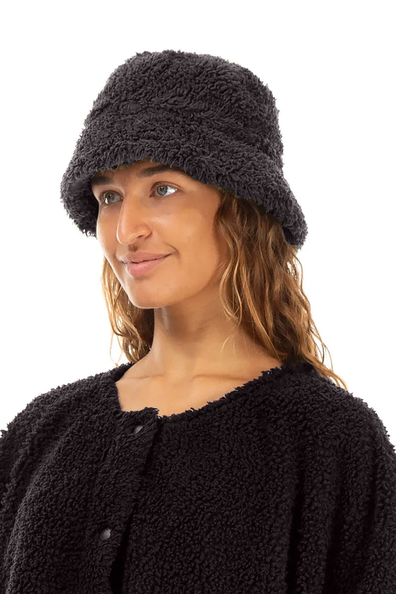Graphite Teddy Cotton Bucket Hat 3