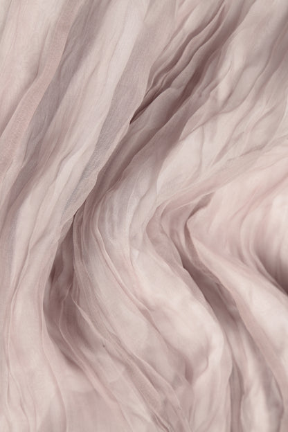 Greige Crumpled Silk Chiffon Dress 5