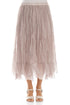 Greige Crumpled Silk Chiffon Skirt 1