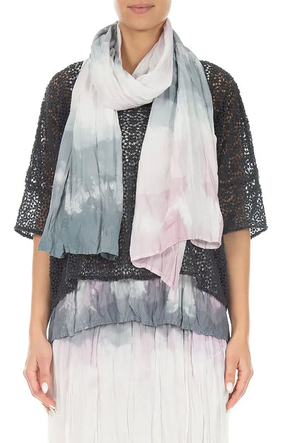 Grey Blush Ombré Pure Silk Scarf 1