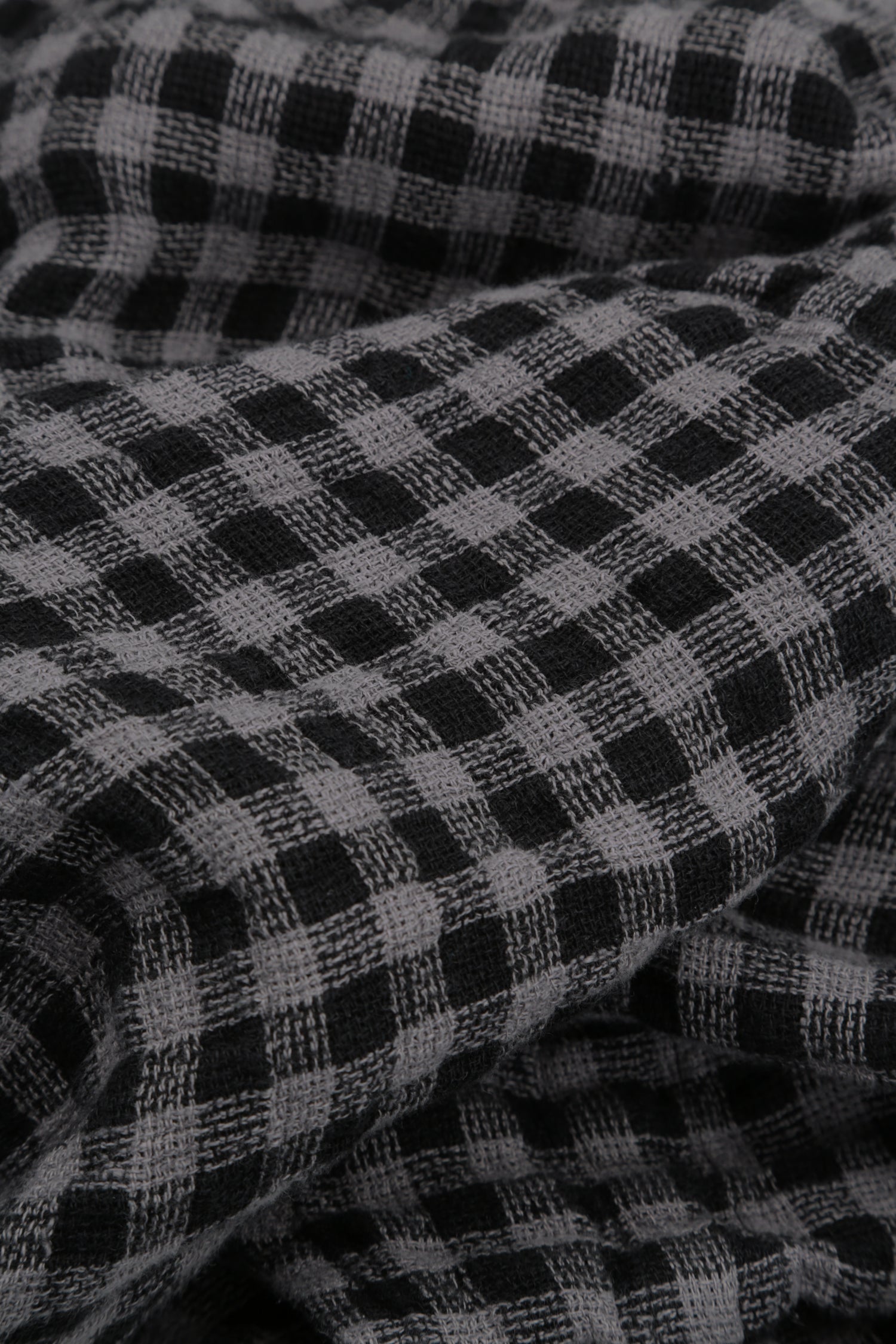 Grey Check Linen Scarf 4