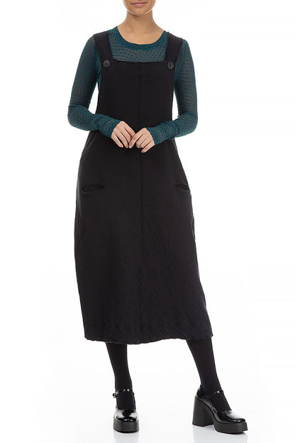 Grey Wavy Cotton Pinafore Dress 4