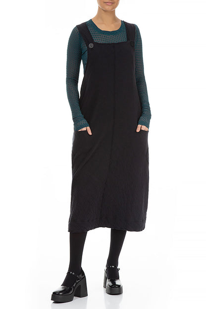 Grey Wavy Cotton Pinafore Dress 5