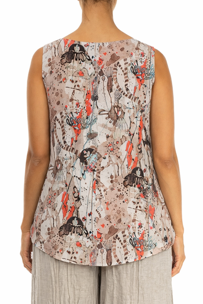 Sleeveless Savannah Textured Silk Top 2