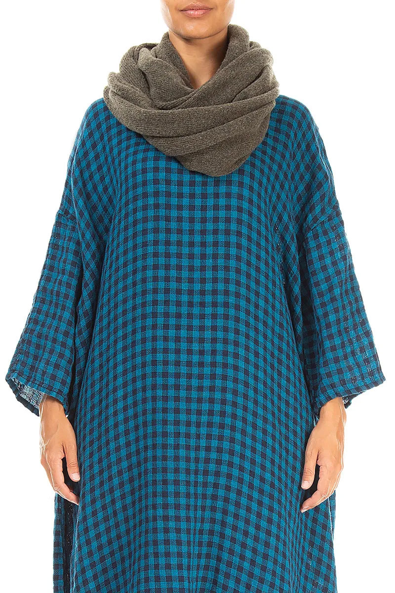 Khaki Wool Infinity Scarf 1