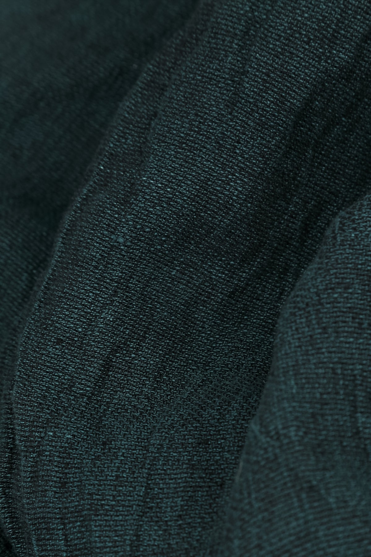Flared Deep Turquoise Mélange Linen Midi Dress 5
