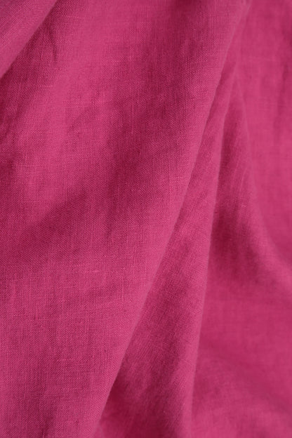 Sleeveless Balloon Fuchsia Linen Dress 5