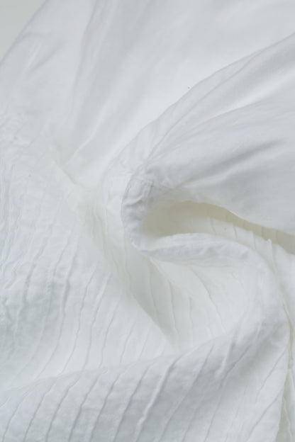 Sleeveless White Pintuck Linen Dress 5