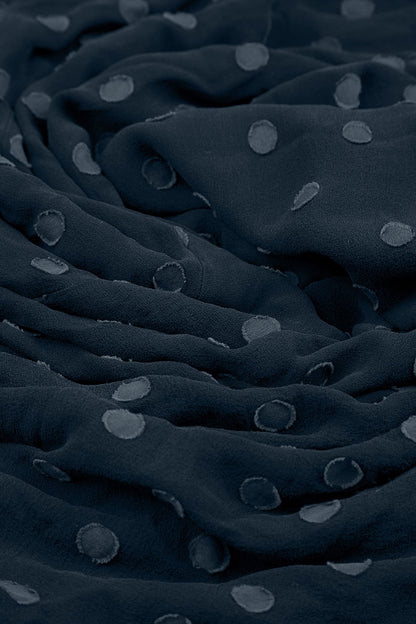 Layered Dotty Midnight Blue Silk Dress 6