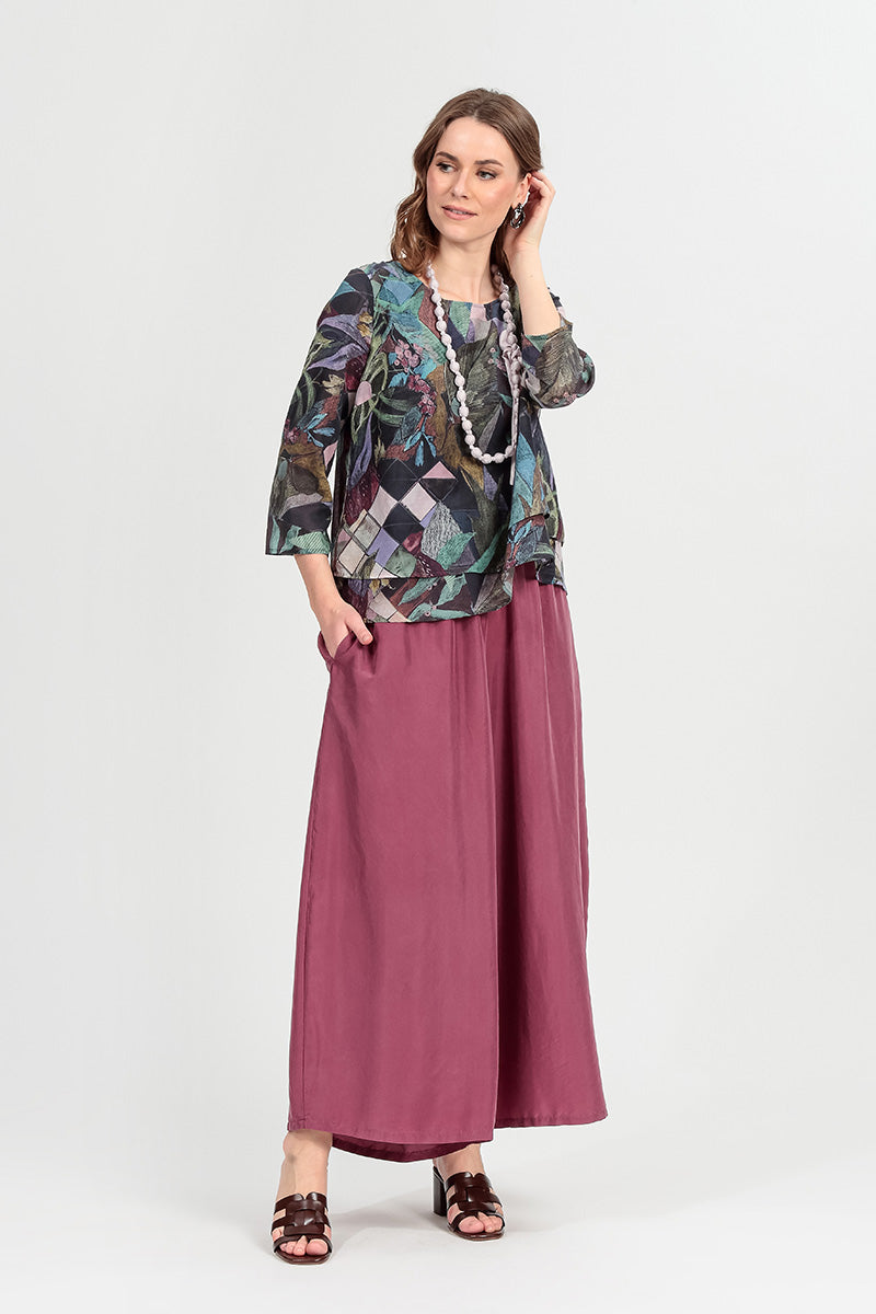 Layered Art Mosaic Silk Cotton Blouse 6