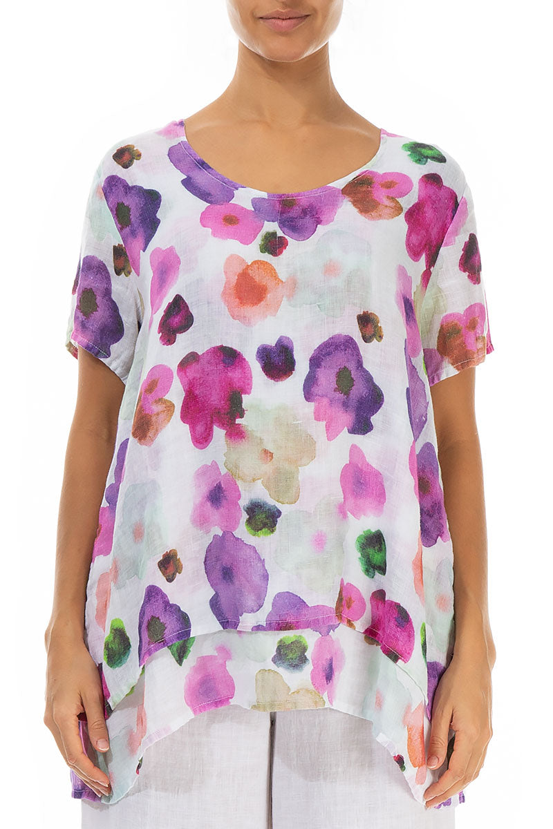 Layered Blossom Gauze Linen Blouse 1