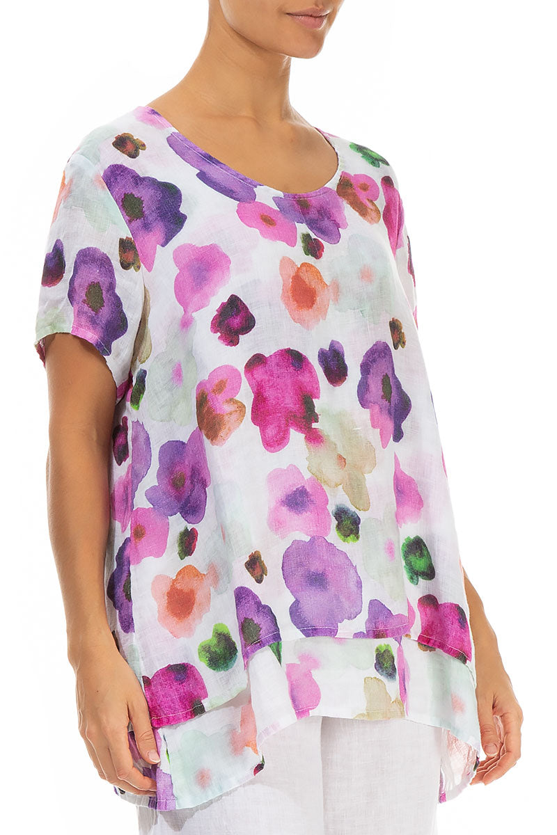 Layered Blossom Gauze Linen Blouse 3